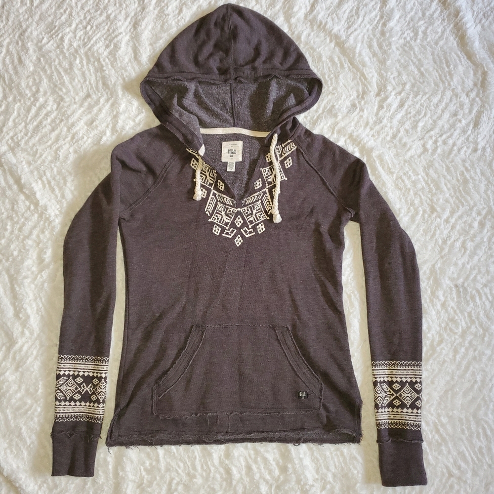 V Neck Distressed Billabong Hoodie